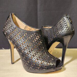Ann Taylor Billie Cutout Leather Shootie Heels